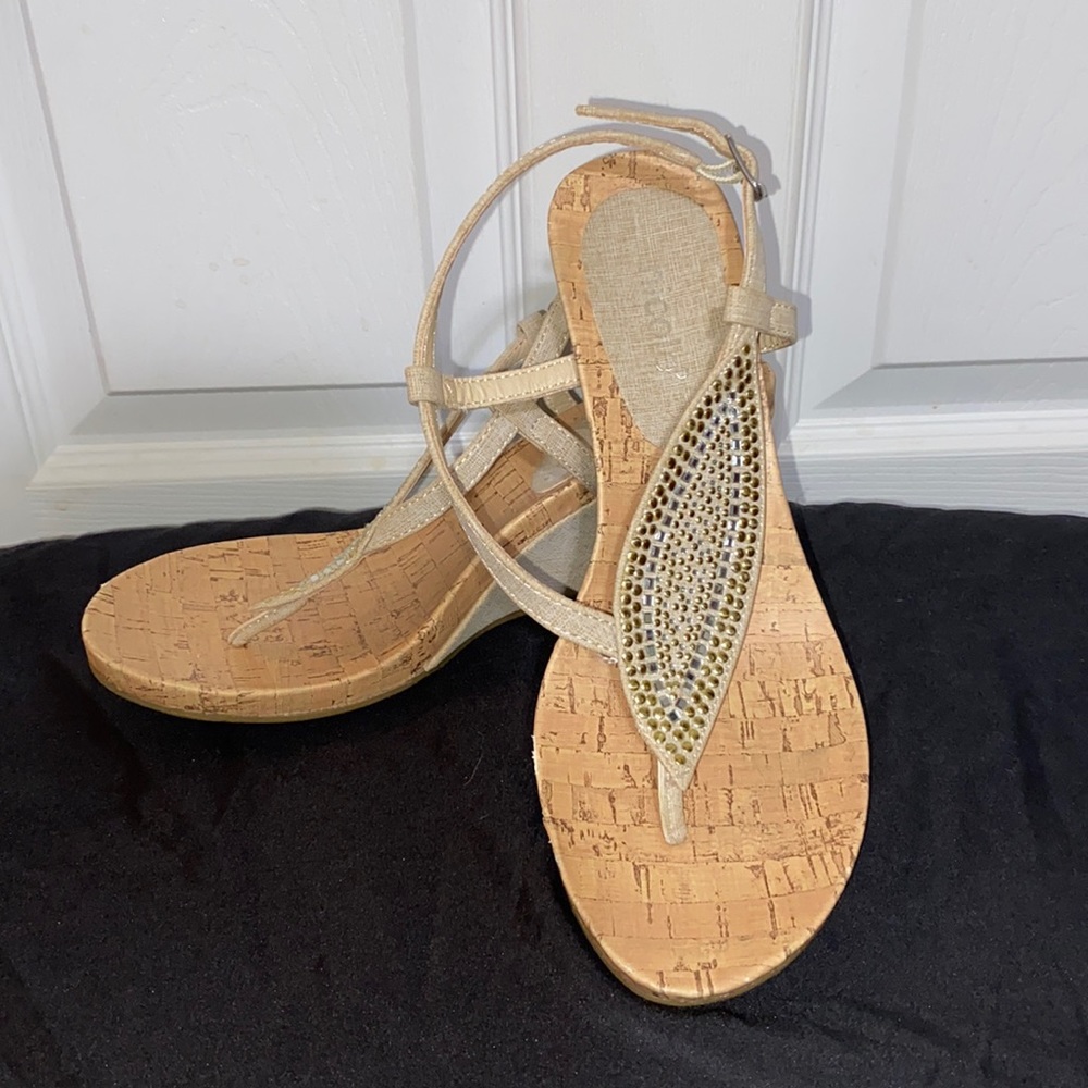 Nicole Wedge Stone and Studded size 7W
